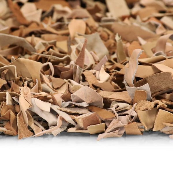 vidaXL Shaggy-Teppich Echtleder 120 x 170 cm Hellbraun