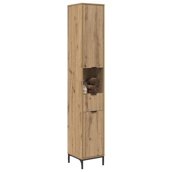 vidaXL Badezimmerschrank mit Speicher Artisan-Eiche 31,5 x 33 x 190 cm