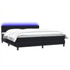 vidaXL Boxspringbett mit Matratze & LED Schwarz 180x220 cm Samt