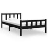 vidaXL Massivholzbett Schwarz 90x200 cm