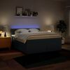vidaXL Boxspringbett mit Matratze Blau 180x200 cm Stoff