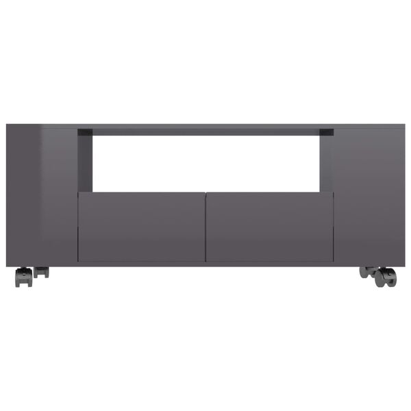 vidaXL TV-Schrank Hochglanz-Grau 120x35x48 cm Holzwerkstoff