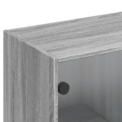 vidaXL Bücherschrank mit Türen Grau Sonoma 136x37x142 cm Holzwerkstoff