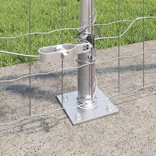 vidaXL Zaun mit Pfosten Silber 1 x 25 m Stahl