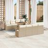 vidaXL Garten-Sofa-Set mit Kissen mit Kissen 9 pcs Beige und Creme