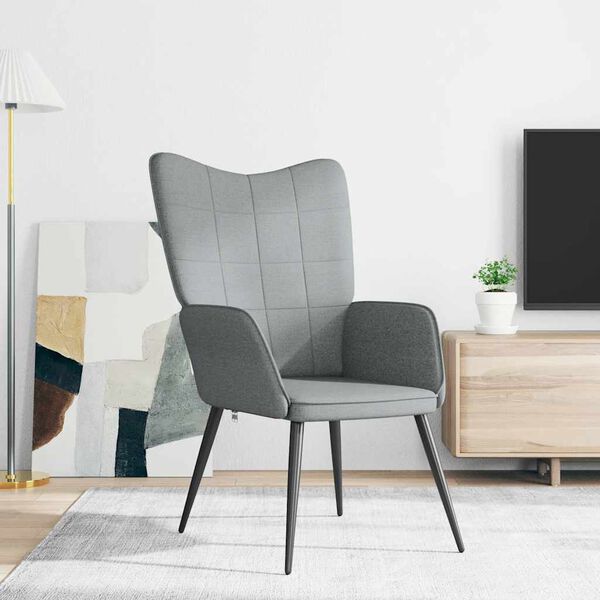 vidaXL Relaxsessel Hellgrau Stoff