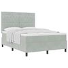 vidaXL Boxspringbett mit Matratze Hellgrau 160 x 200 cm Samt