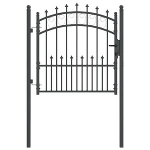 vidaXL Zauntor mit Spitzen EMMEN 104 x 97 cm Pulverbeschichteter Stahl