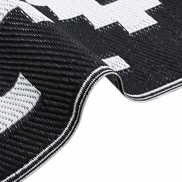 vidaXL Outdoor Teppich ARAKIL Weiß und Schwarz 300 x 400 cm PP