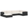 vidaXL Modular-Sofa-Mittelteil 1 Stk. + Auflagen Poly Rattan Schwarz