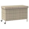 vidaXL Gartentruhe mit Rollen Hellgrau 110x55x73 cm Poly Rattan