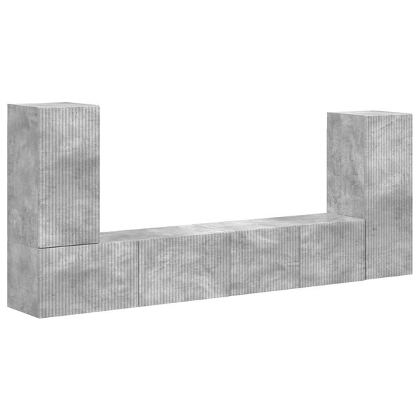 vidaXL TV-Schrankset 4 pcs Beton Grau Holzwerkstoff