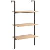 vidaXL Anlehnregal mit 3 Ablagen Hellbraun und Schwarz 64x35x120,5 cm
