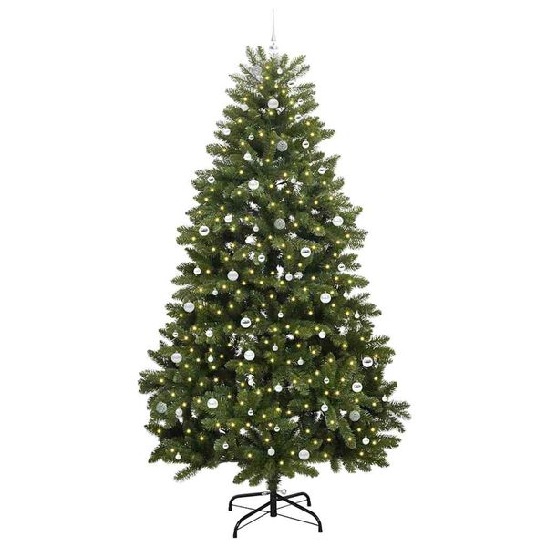 vidaXL K&uuml;nstlicher Weihnachtsbaum Gr&uuml;n 300 cm PVC und Metall