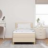 vidaXL Boxspringbett mit Matratze mit Kopfteil Creme 90 x 200 cm Stoff