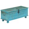 vidaXL Aufbewahrungstruhe Massivholz Mango Blau 100x40x41 cm