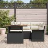 vidaXL Garten-Sofa-Set mit Kissen 5 pcs Schwarz und Creme