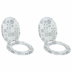 vidaXL Toilettensitze 2 Stk. Soft-Close-Deckel MDF Porzellan-Design