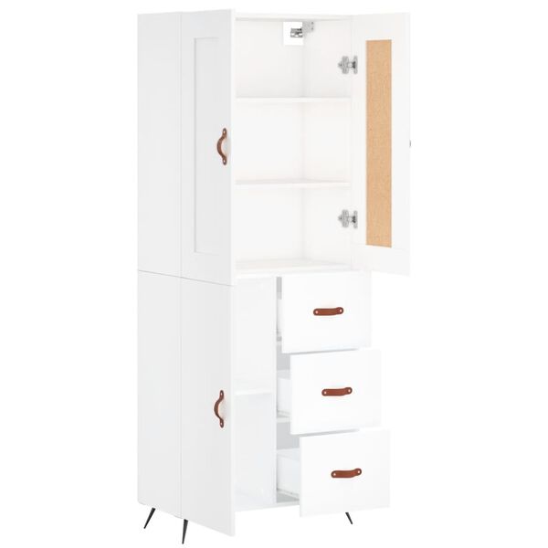 vidaXL Highboard Wei&szlig; 69,5x34x180 cm Holzwerkstoff