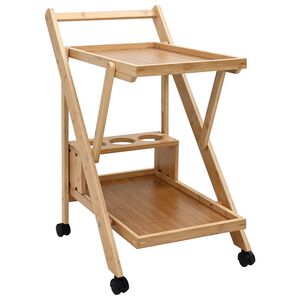 vidaXL K&uuml;chenwagen mit R&auml;dern Hellbraun 65 x 40,5 x 76,5 cm Bambus