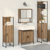 vidaXL Badezimmerm&ouml;bel-Set mit Regal mit T&uuml;r 4 pcs Braun Holzwerkstoff