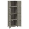vidaXL Gartenschrank Grau 59x40x180 cm Poly Rattan