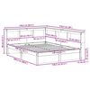 vidaXL B&uuml;cherregal-Bett mit Kopfteil 2 pcs Wachsbraun 200 x 140 cm