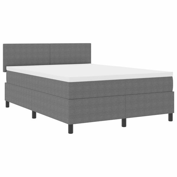 vidaXL Boxspringbett Hellgrau und Wei&szlig; 140 x 190 cm Cordstoff