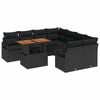 vidaXL Garten-Sofa-Set mit Speicher 9 pcs Schwarz Poly Rattan