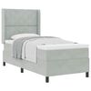 vidaXL Boxspringbett mit Kopfteil Hellgrau 90 x 190 cm Samt