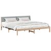 vidaXL Bettgestell Braun und hellgrau 200 x 200 cm Massivholz Kiefer