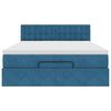 vidaXL Ottoman-Bett mit Matratze & LEDs Dunkelblau 140x190 cm Samt