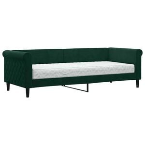 vidaXL Tagesbett mit Matratze Dunkelgr&uuml;n 80x200 cm Samt