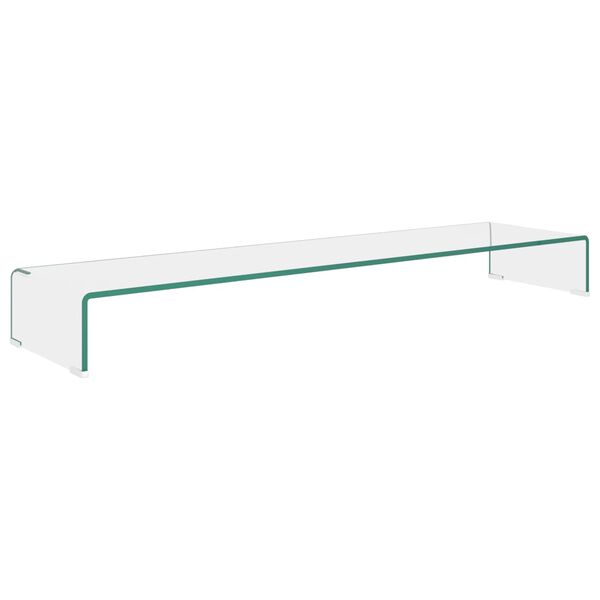 vidaXL TV-Tisch/Bildschirmerhöhung Glas Transparent 120x30x13 cm