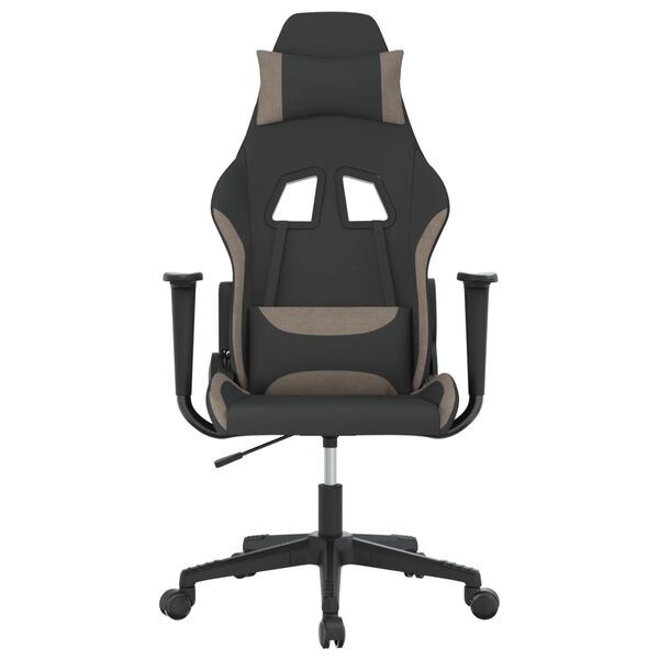vidaXL Gaming-Stuhl mit Massagefunktion Schwarz und Taupe Stoff