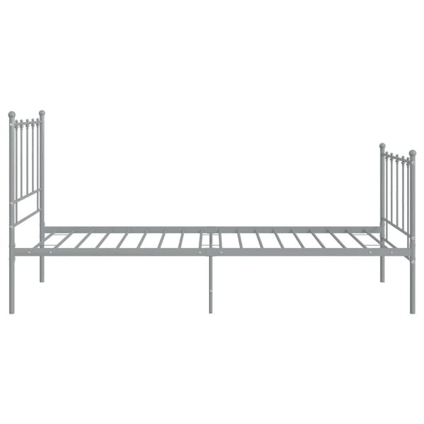 vidaXL Bett Grau Metall 100x200 cm