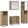 vidaXL Badezimmerm&ouml;bel-Set mit Regal 4 pcs Artisan-Eiche Holzwerkstoff