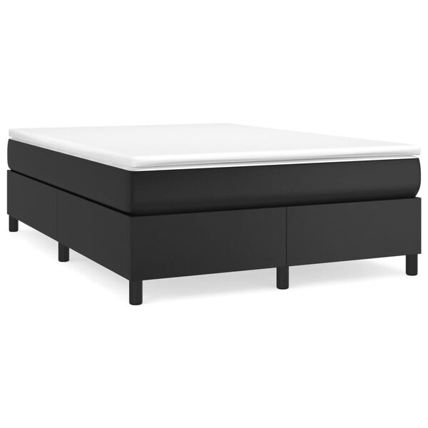 vidaXL Boxspringbettgestell Schwarz 140x190 cm Kunstleder