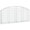 vidaXL Gabione mit Hochbogen 200x30x80/100 cm Verzinktes Eisen