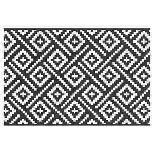vidaXL Outdoor-Teppich ARAKIL Wei&szlig; und Schwarz 120x180 cm PP