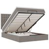 vidaXL Ottoman-Bett mit Matratze & LEDs Taupe 140x200 cm Stoff