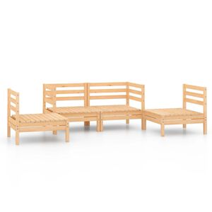 vidaXL 4-tlg. Garten-Lounge-Set Kiefer Massivholz