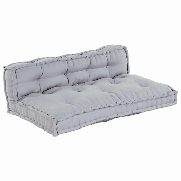 vidaXL Pallet Sofa Kissen 2 pcs Grau 120 x 80 x 38 cm Stoff