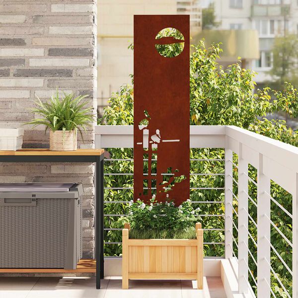 vidaXL Garten Sichtschutz-Leinwand Rostig 32 x 140 cm Wetterfeststahl