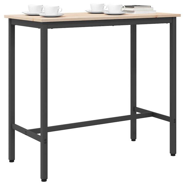 vidaXL Tisch Natur 100 x 50 x 91 cm Ingenieure Holz und Stahl