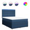 vidaXL Boxspringbett mit Matratze Blau 140x200 cm Stoff