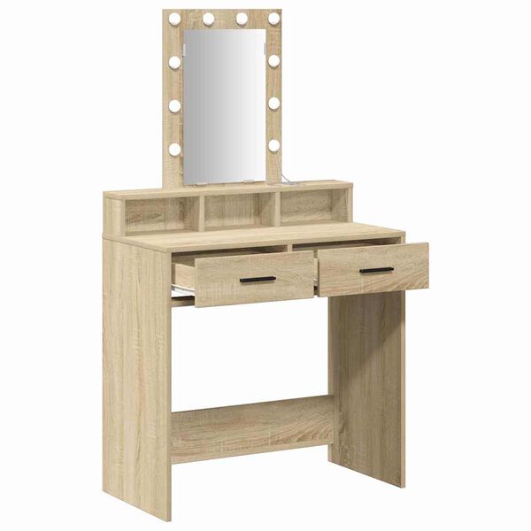 vidaXL Schminktisch mit Speicher Braun 79 x 41 x 140 cm Holzwerkstoff