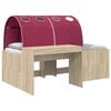 vidaXL Bett mit Tunnel 3 stk. Sonoma Eiche und Rot Holzwerkstoff