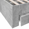 vidaXL Bettgestell mit Schubladen Betongrau 135x190 cm Holzwerkstoff