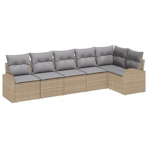 vidaXL Gartensofa-set mit Kissen 6 pcs Beige und Hellgrau Poly-Rattan